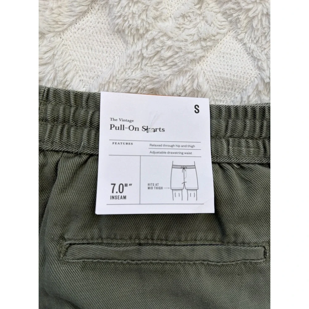 Goodfellow & Co Mens Vintage Pull-On Shorts Olive Green 7in Inseam Small NEW
